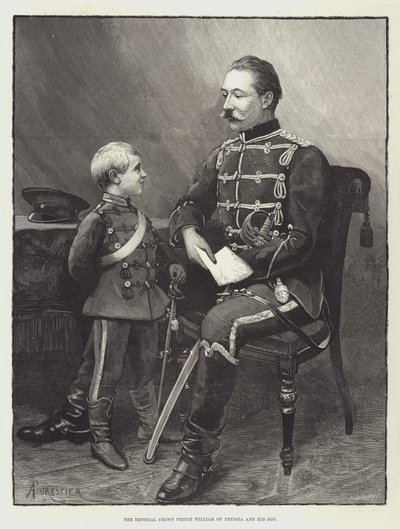 The Imperial Crown Prince William of Prussia and his Son by Amedee Forestier